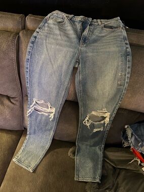 American Eagle Outfitters Light Blue Distressed Boyfriend Jeans